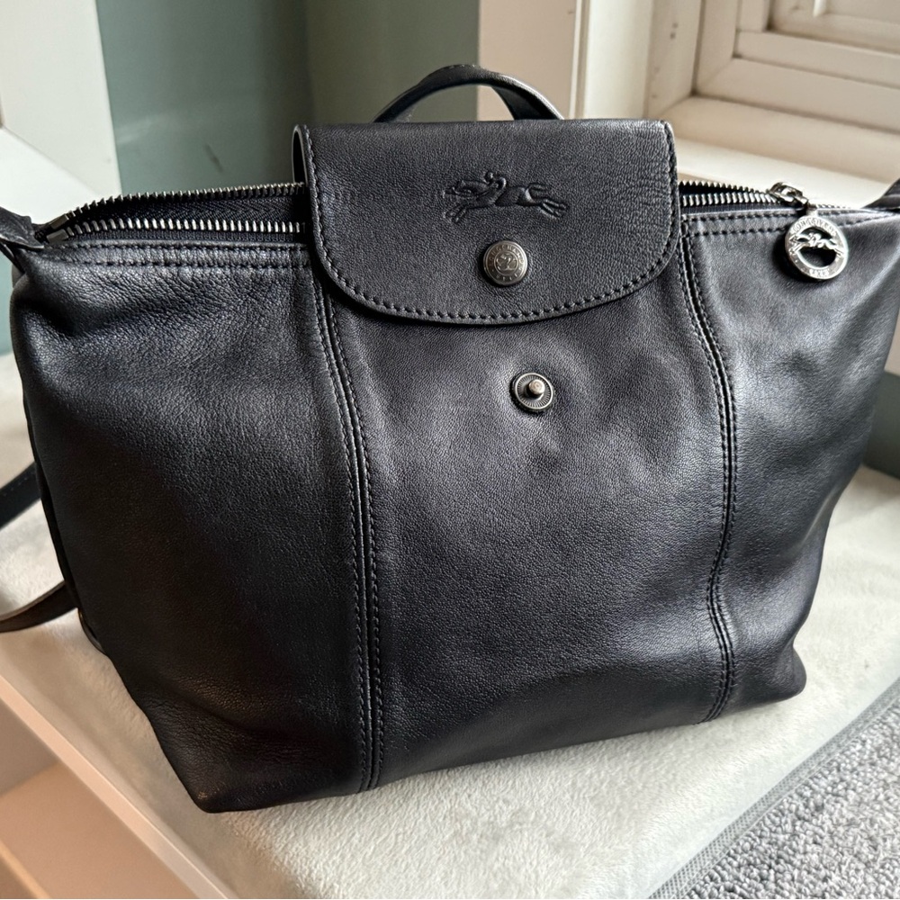 Longchamp Pliage leather backpack